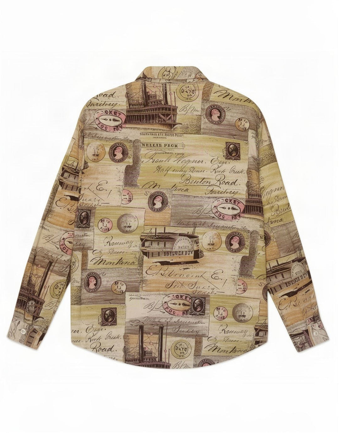 Vintage kvinders abstrakt mønster skjorte UK 14 Medium Flerfarvet