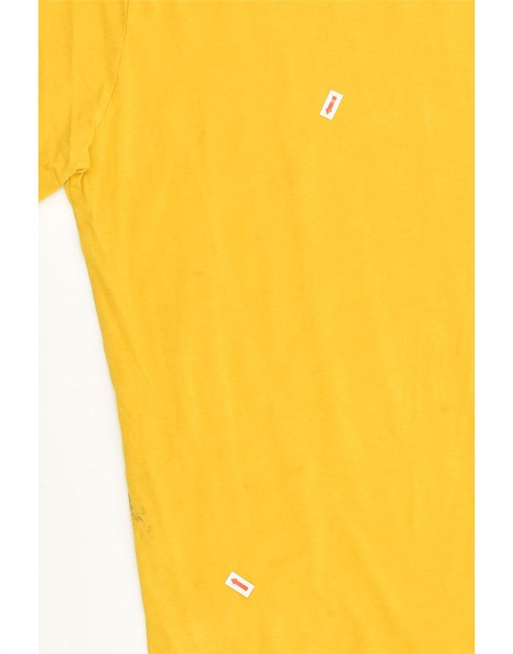 CHAMPION Womens Graphic T-Shirt Top UK 14 Medium Yellow Cotton | Vintage Champion | Thrift | Second-Hand Champion | Used Clothing | Messina Hembry 