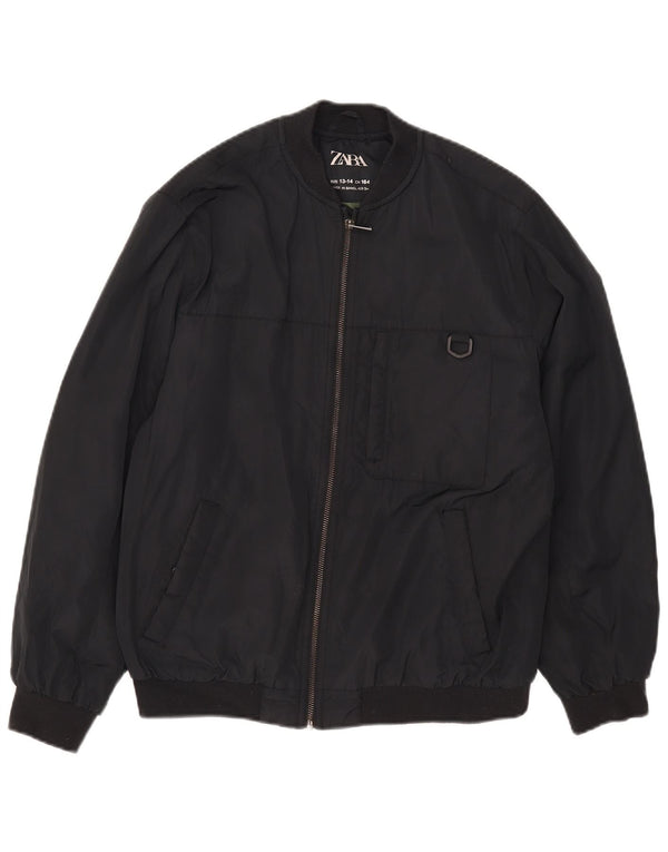 Zara Boys Bomber Jacket 13-14 År Sort Polyester