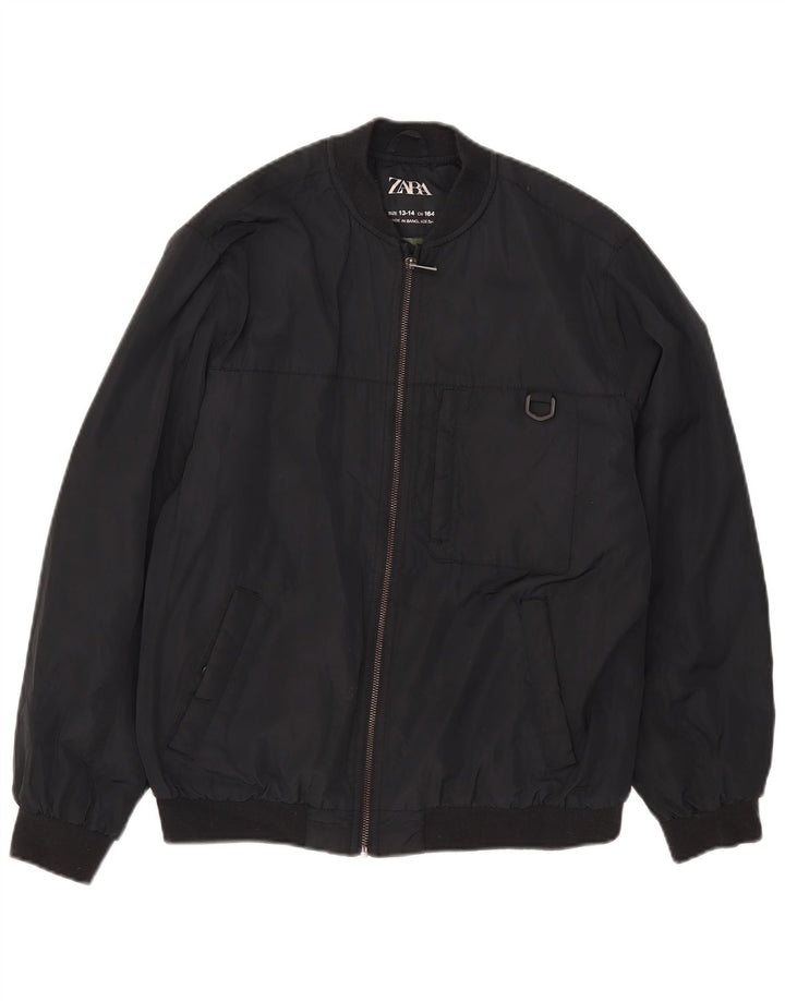 Zara Boys Bomber Jacket 13-14 År Sort Polyester
