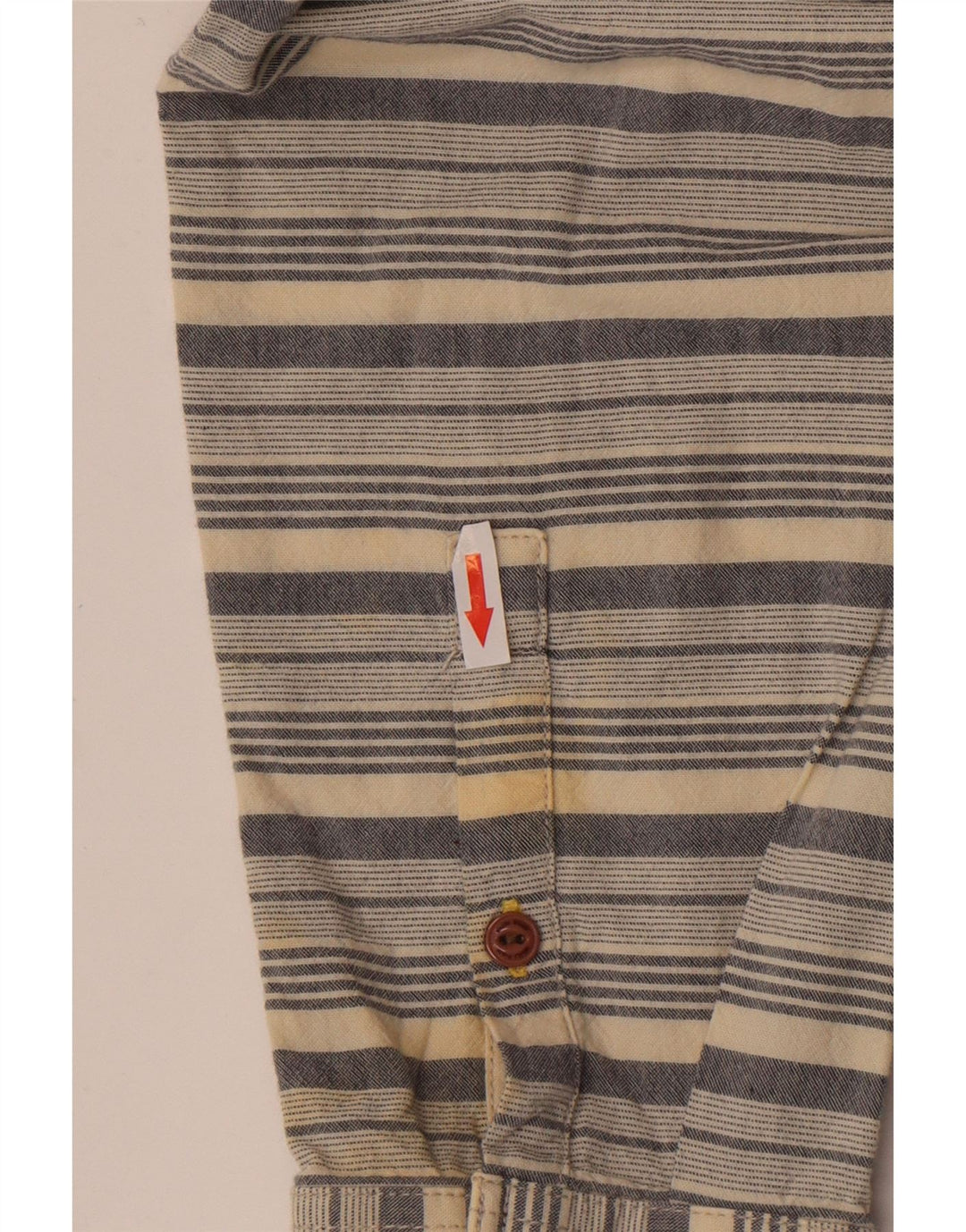 White Stuff Herre Slim Fit skjorte 2XL beige stribet bomuld