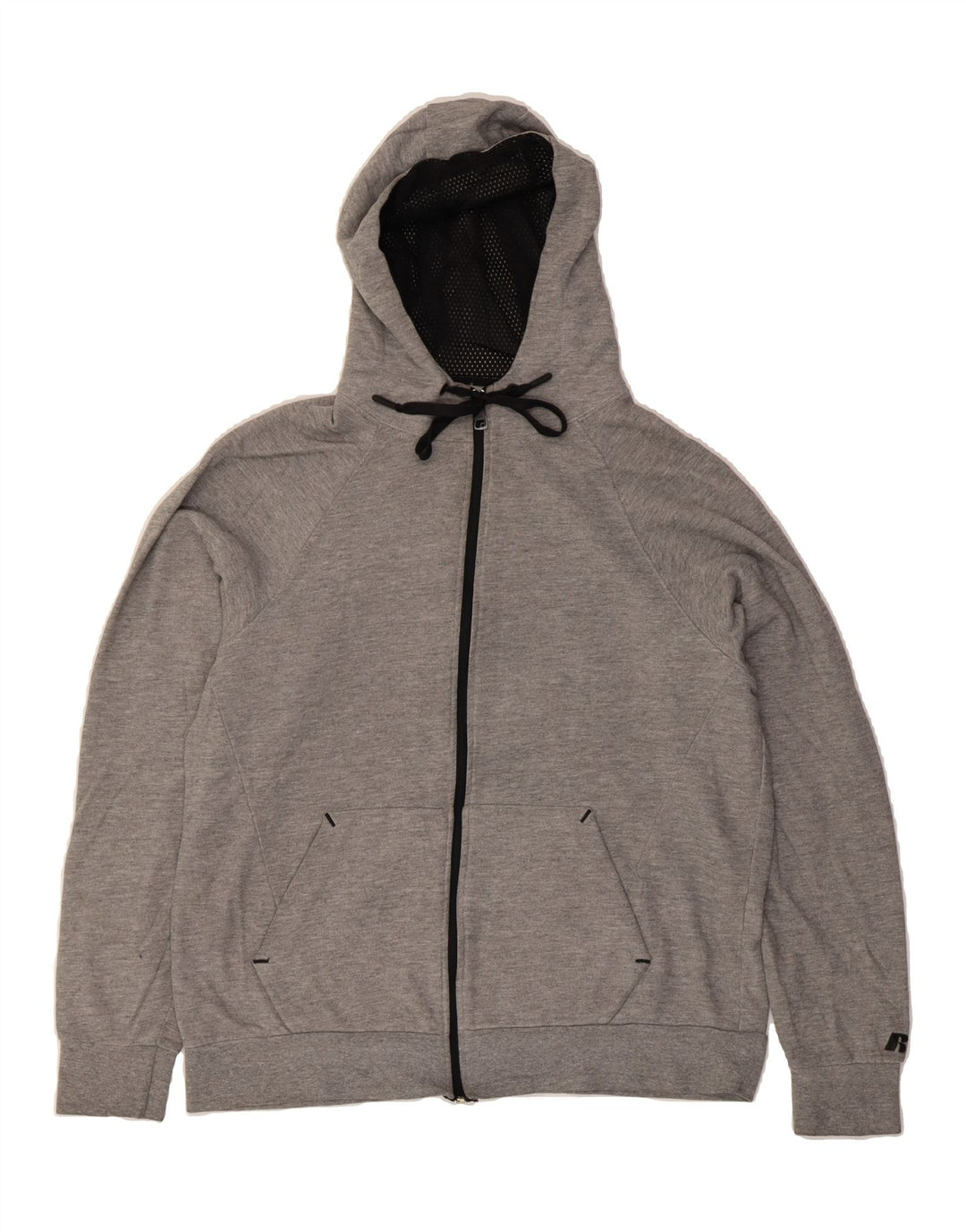 RUSSELL ATHLETIC Mens Zip Hoodie Sweater Medium Grey Cotton Vintage Russell Athletic and Second-Hand Russell Athletic from Messina Hembry 