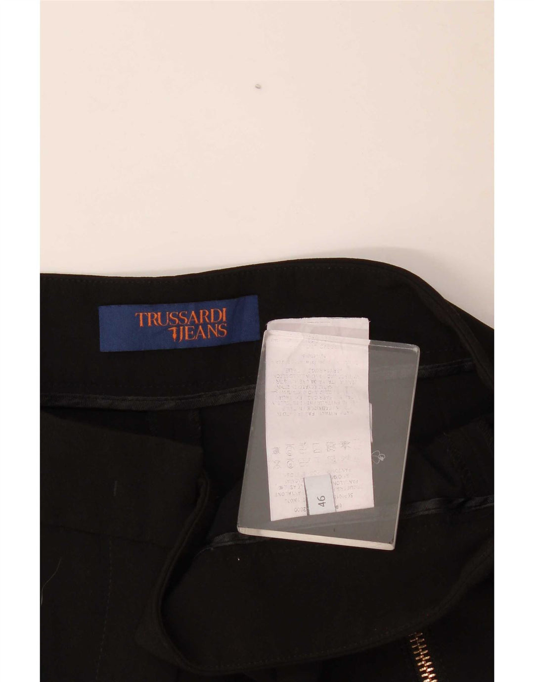 Trussardi Dame Slim Casual Bukser IT 46 Large W36 L27 Sort Polyester