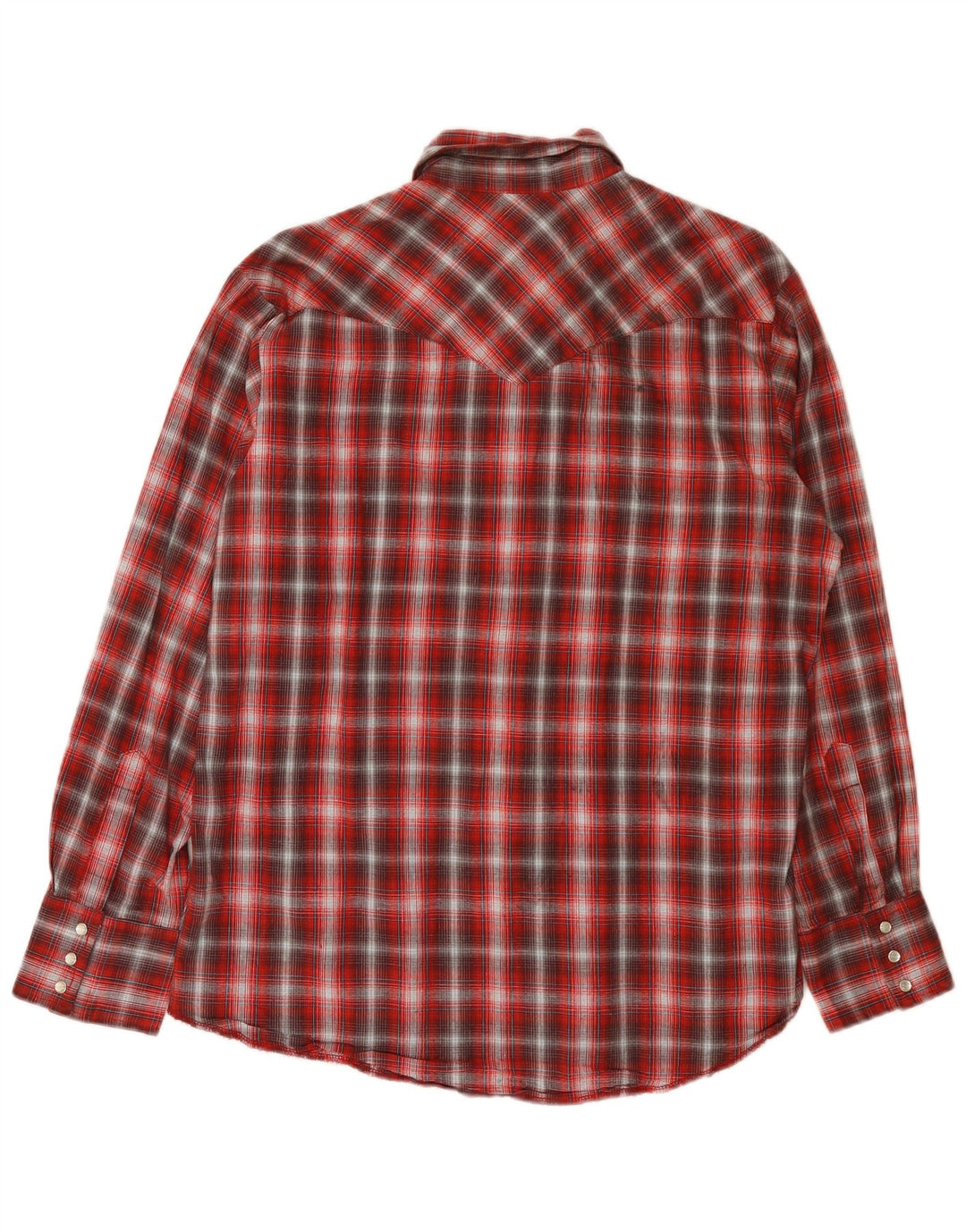 Wrangler Herre vestlig flannelskjorte stor rød ternet bomuld
