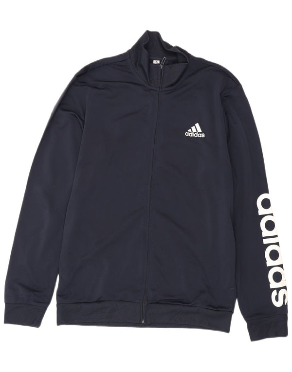 Adidas Herre grafisk træningsdragt Topjakke UK 40/42 Medium Navy Blue