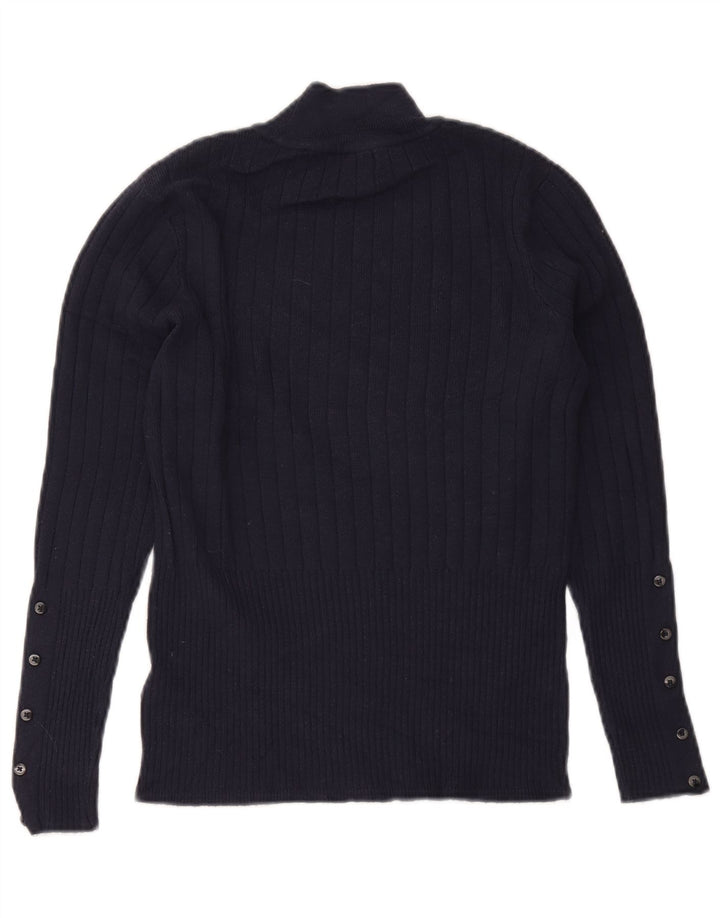 Marks & Spencer Dame Turtle Neck Jumper Sweater UK 12 Medium Navy Blue