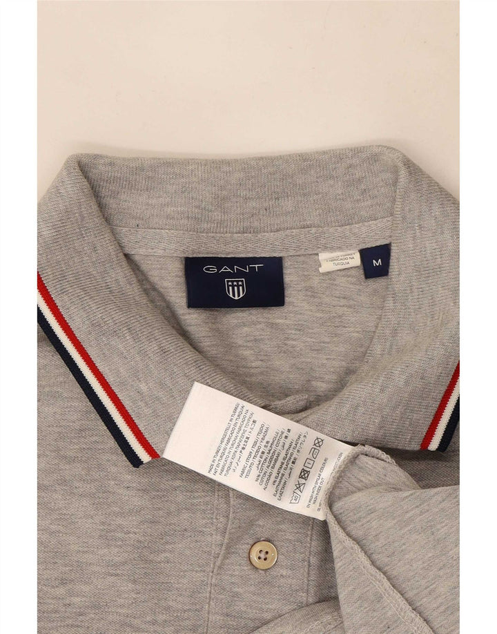 Gant herre poloshirt mellemgrå stribet bomuld
