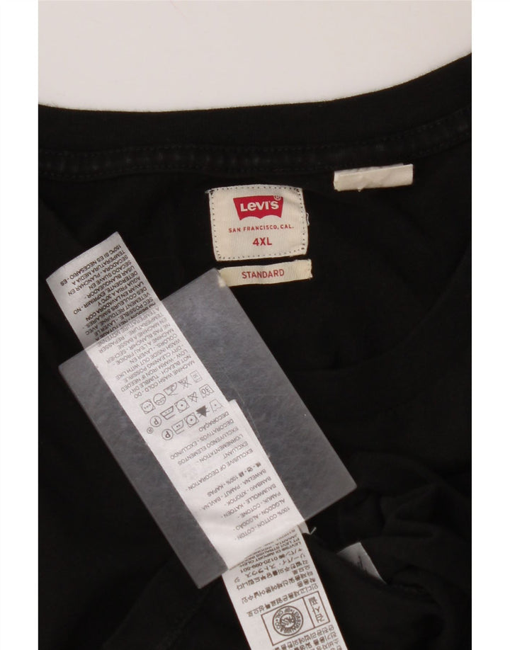 LEVI'S Herre Standard T-Shirt Top 4XL Sort Bomuld