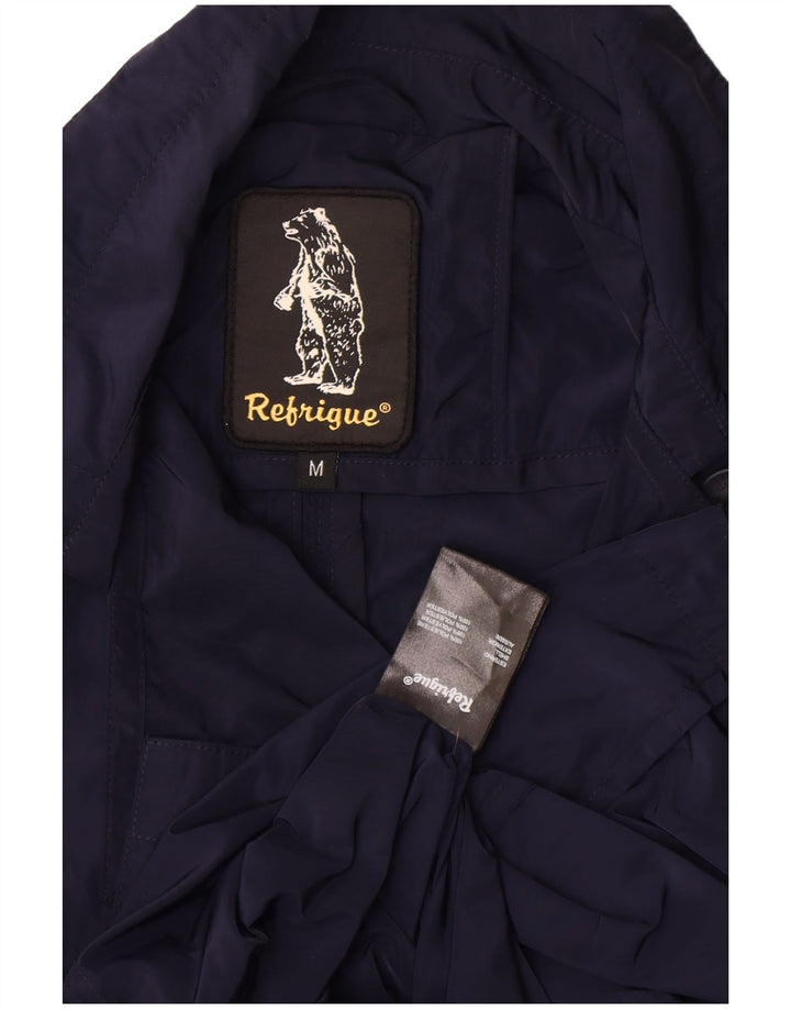 Refrigue Womens Trench Coat UK 12 Medium Navy Blue Polyester