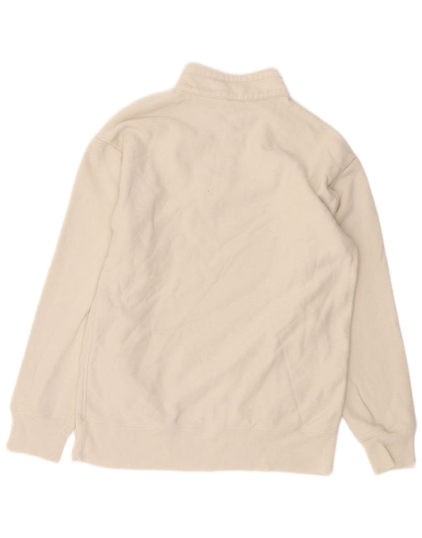 Champion Herre Zip Neck Sweatshirt Jumper Small White