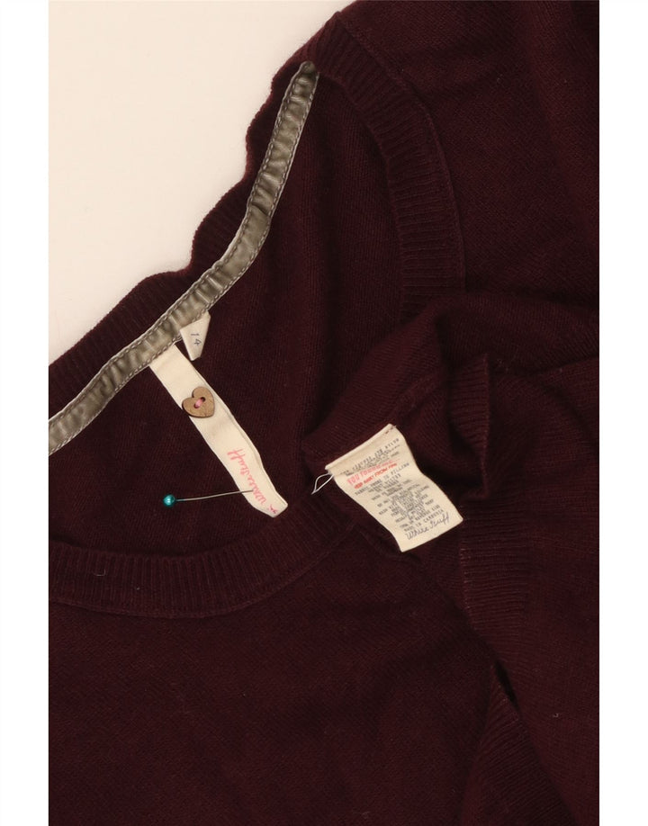 WHITE STUFF Dame cardigan sweater UK 14 Medium Maroon Viscose