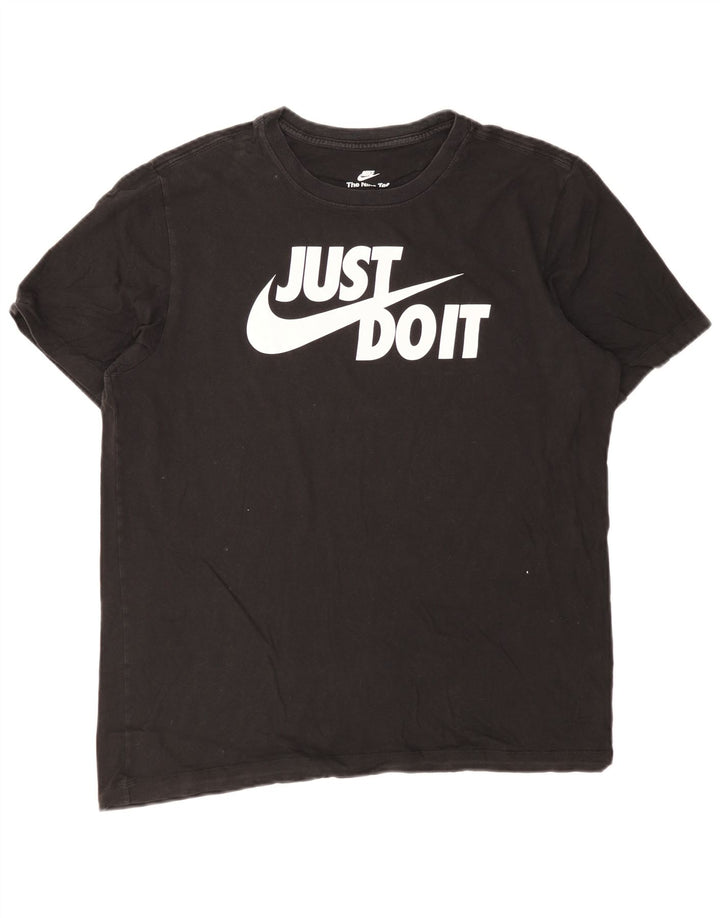 Nike grafisk T-shirt top til mænd, stor sort bomuld