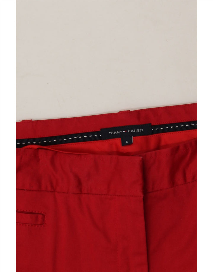TOMMY HILFIGER Womens Straight Cropped Trousers US 6 Medium W30 L24 Red Vintage Tommy Hilfiger and Second-Hand Tommy Hilfiger from Messina Hembry 