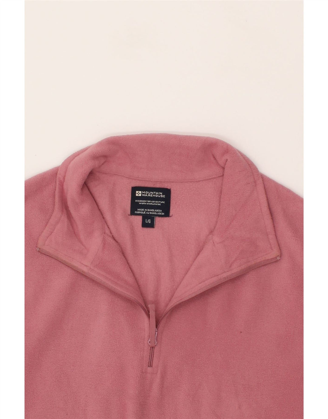 MOUNTAIN WAREHOUSE Mens Zip Neck Fleece Jumper Large Pink Polyester Vintage Mountain Warehouse and Second-Hand Mountain Warehouse from Messina Hembry 