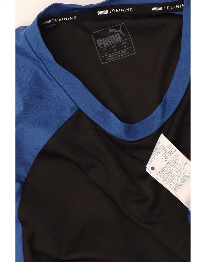 Puma Herre T-shirt Top Medium Blue Colourblock Polyester