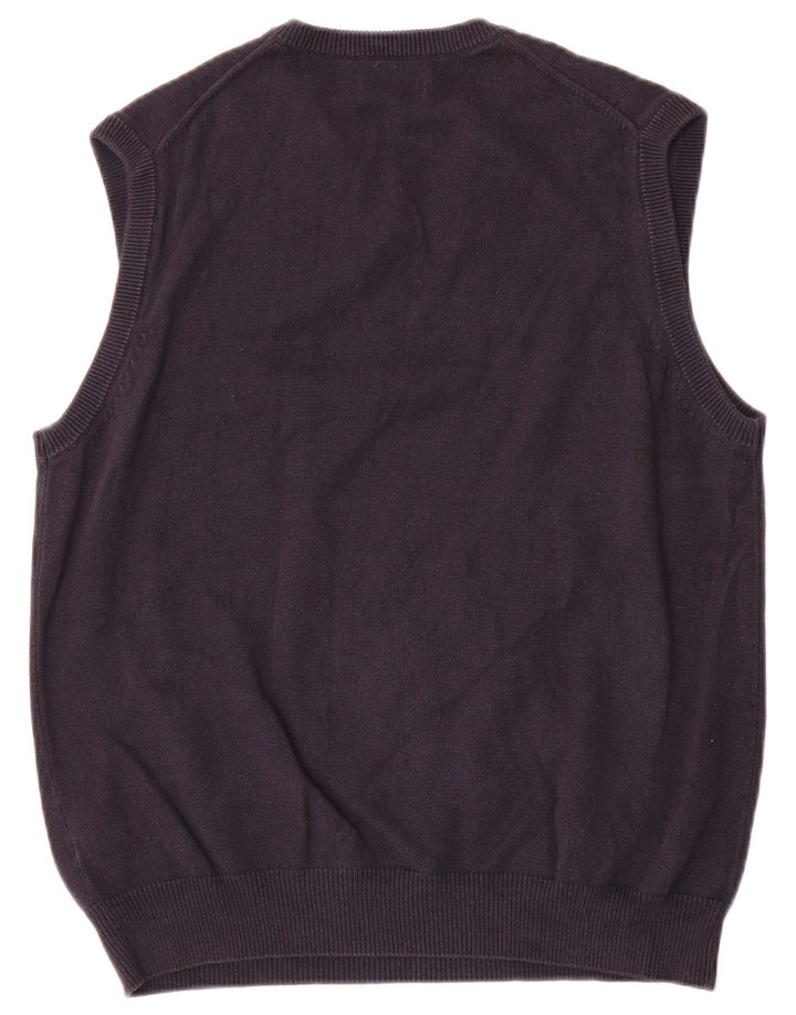 Marks & Spencer Herre Blue Harbor Vest Tank Top Medium Navy Blue Bomuld