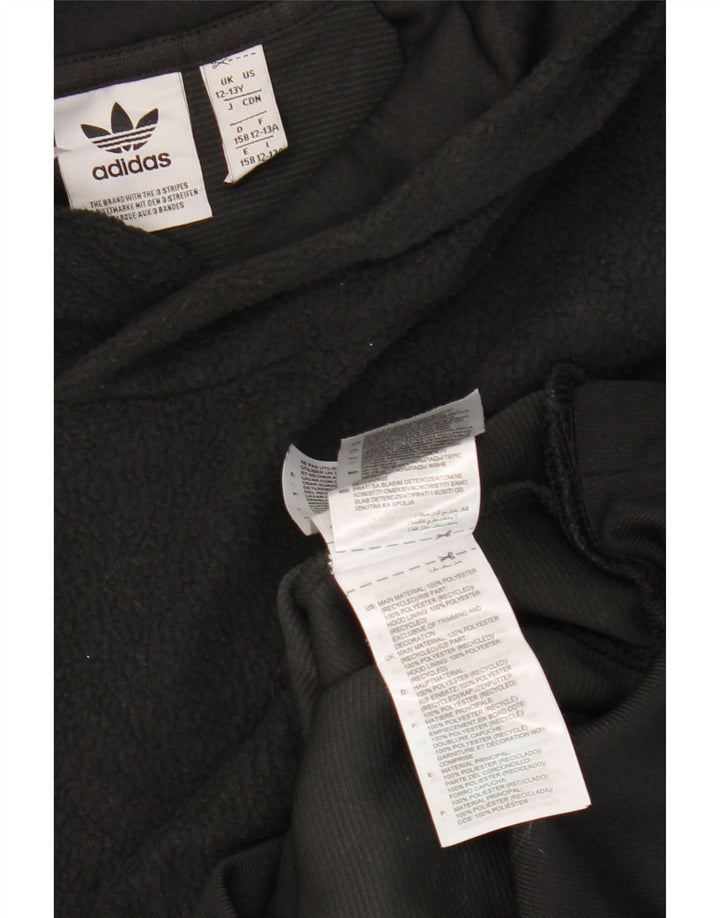 Adidas drenge fleecetrøje med hætte 12-13 år Sort polyester