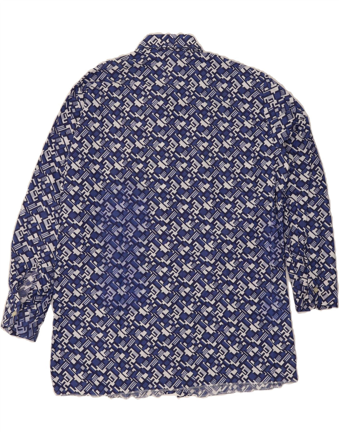 VINTAGE Mens Abstract Pattern Shirt Medium Blue Vintage Vintage and Second-Hand Vintage from Messina Hembry 