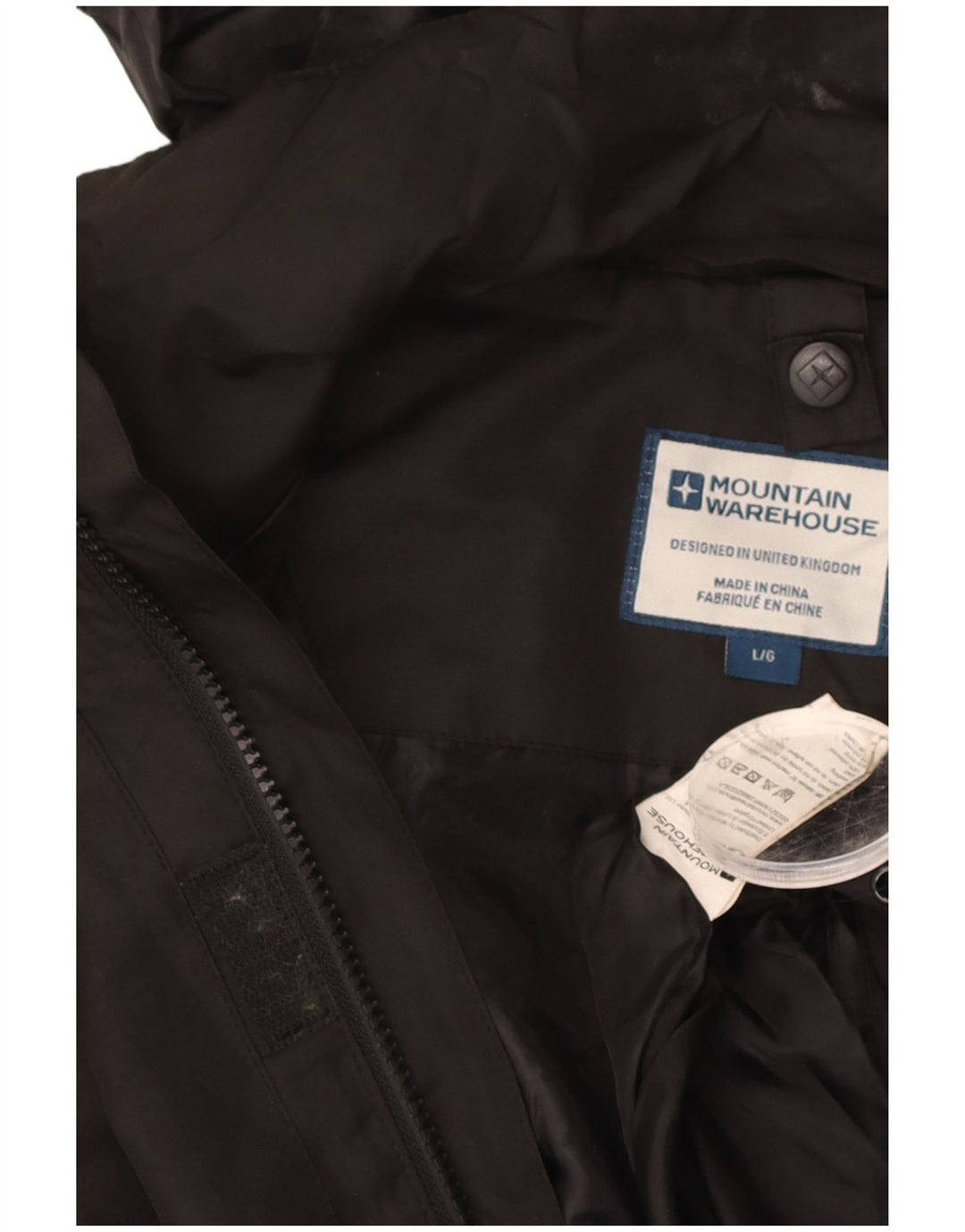 MOUNTAIN WAREHOUSE Mens Hooded Windbreaker Jacket UK 40 Large Black