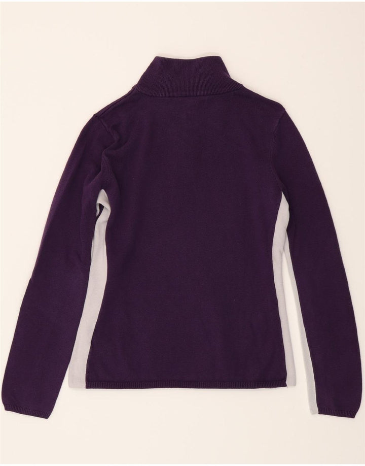 TOMMY HILFIGER Womens Zip Neck Jumper Sweater UK 12 Medium Purple Vintage Tommy Hilfiger and Second-Hand Tommy Hilfiger from Messina Hembry 