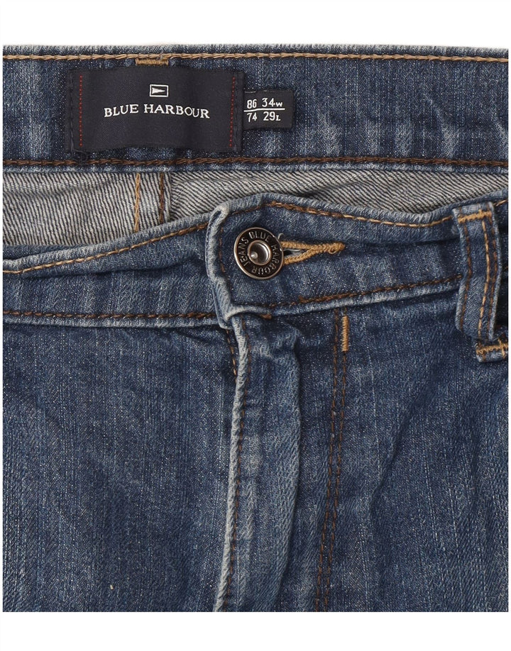 Marks & Spencer Herre Blue Harbor Straight Jeans W34 L29 Blå