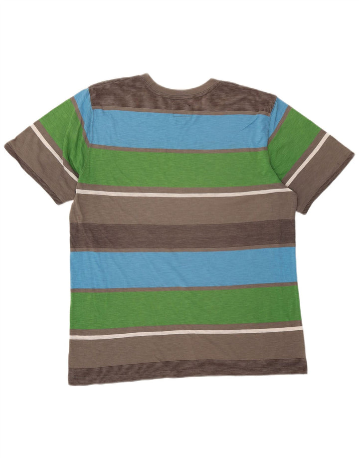 QUIKSILVER Herre T-Shirt Top Stor flerfarvet Colourblock Bomuld