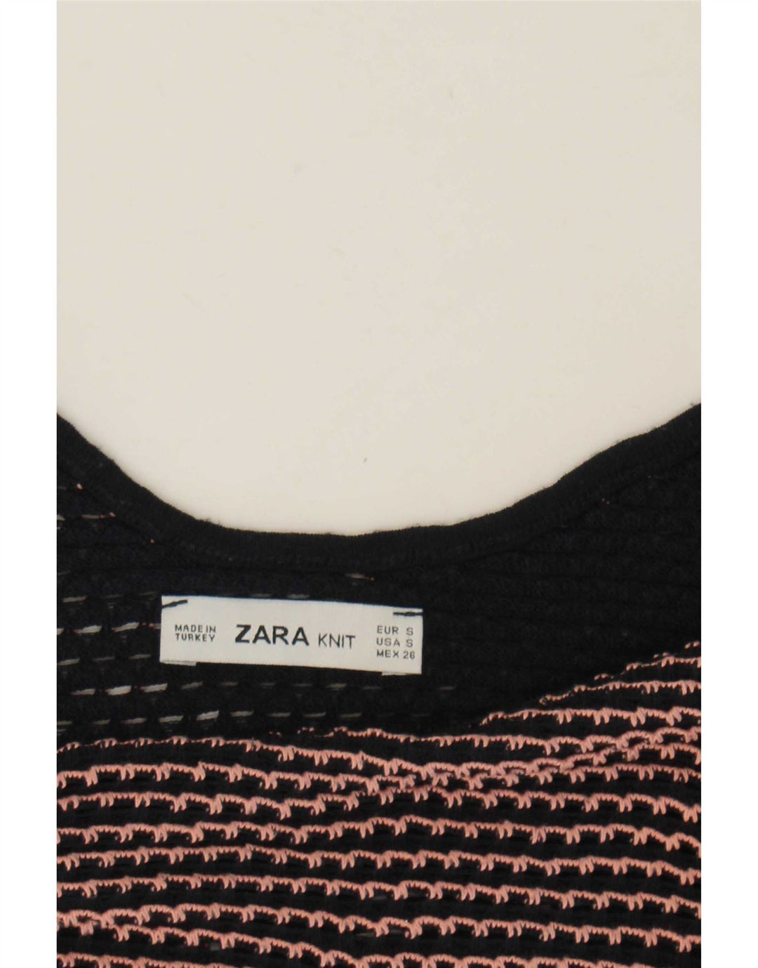 Zara Womens Crop Cami Top UK 10 Small Navy Blue Striped