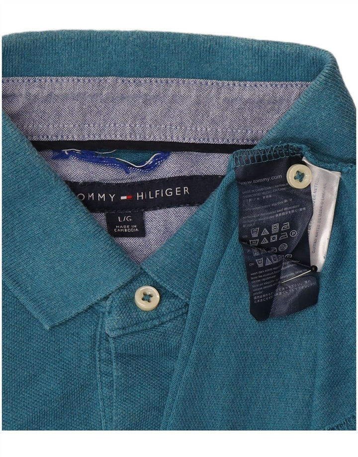 Tommy Hilfiger Herre Polo Shirt Stor Blå Bomuld