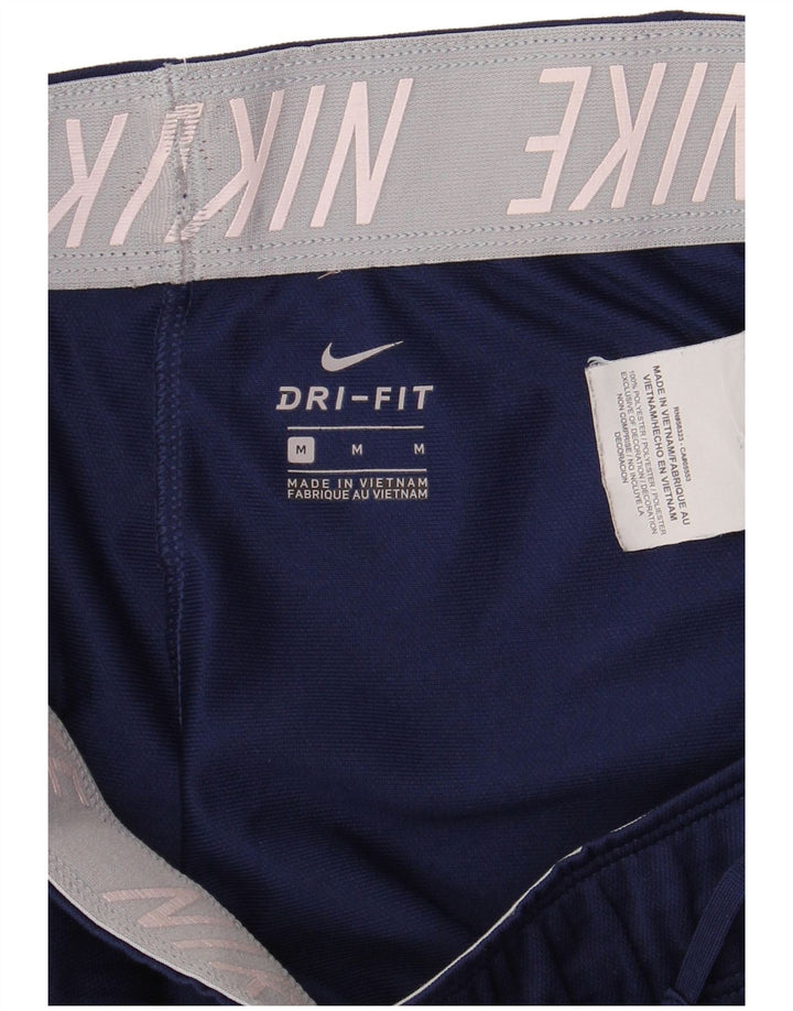Nike Dame Dri Fit Sports Shorts UK 12 Medium Navy Blue Polyester