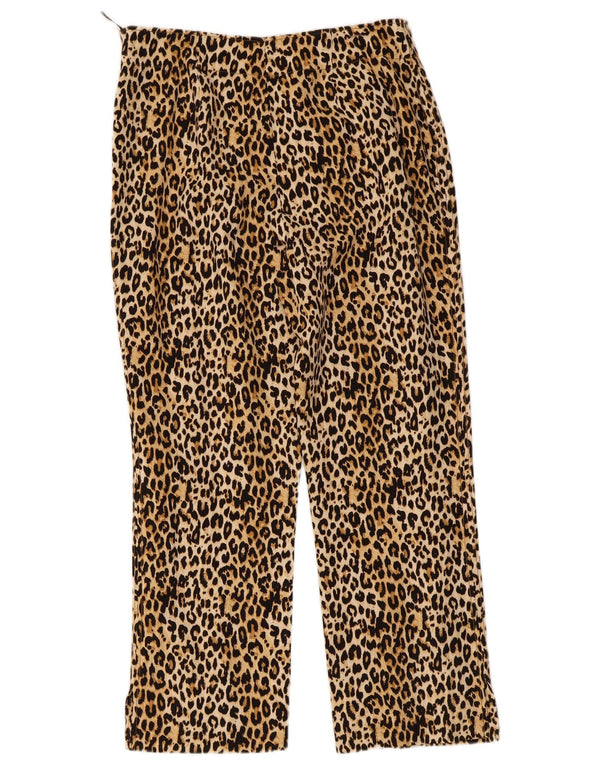 Zara Straight Cropped Bukser Medium W28 L24 Brown Animal Print