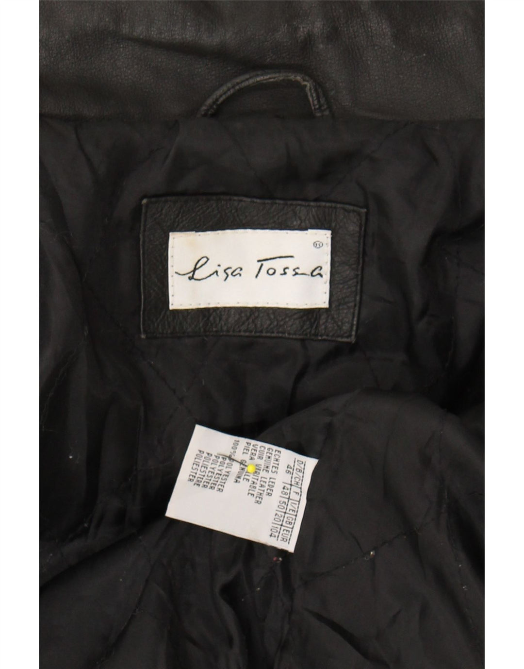 VINTAGE Womens Leather Coat UK 20 2XL Black Vintage Vintage and Second-Hand Vintage from Messina Hembry 