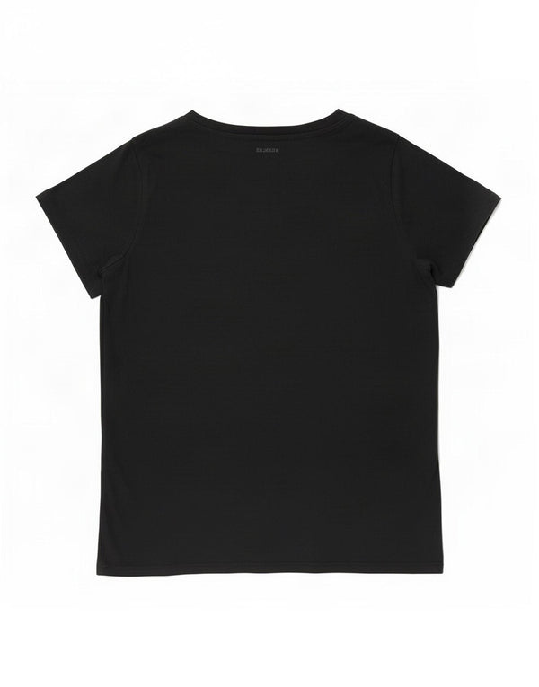 Levi's Dame T-Shirt Top UK 14 Medium Sort Bomuld