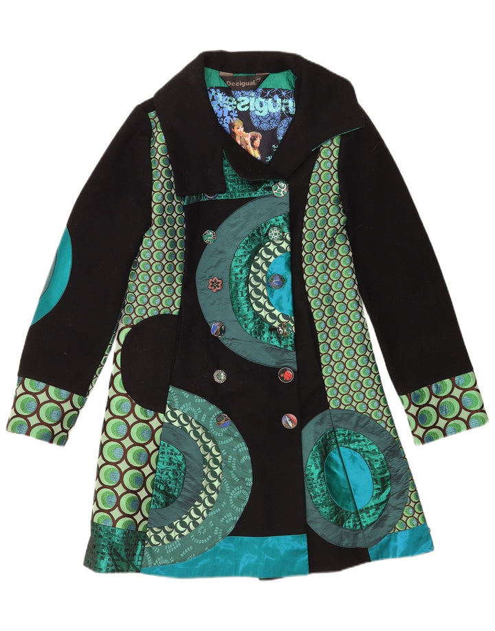 Desigual Dame Dobbeltradet Frakke EU 40 Medium Flerfarvet
