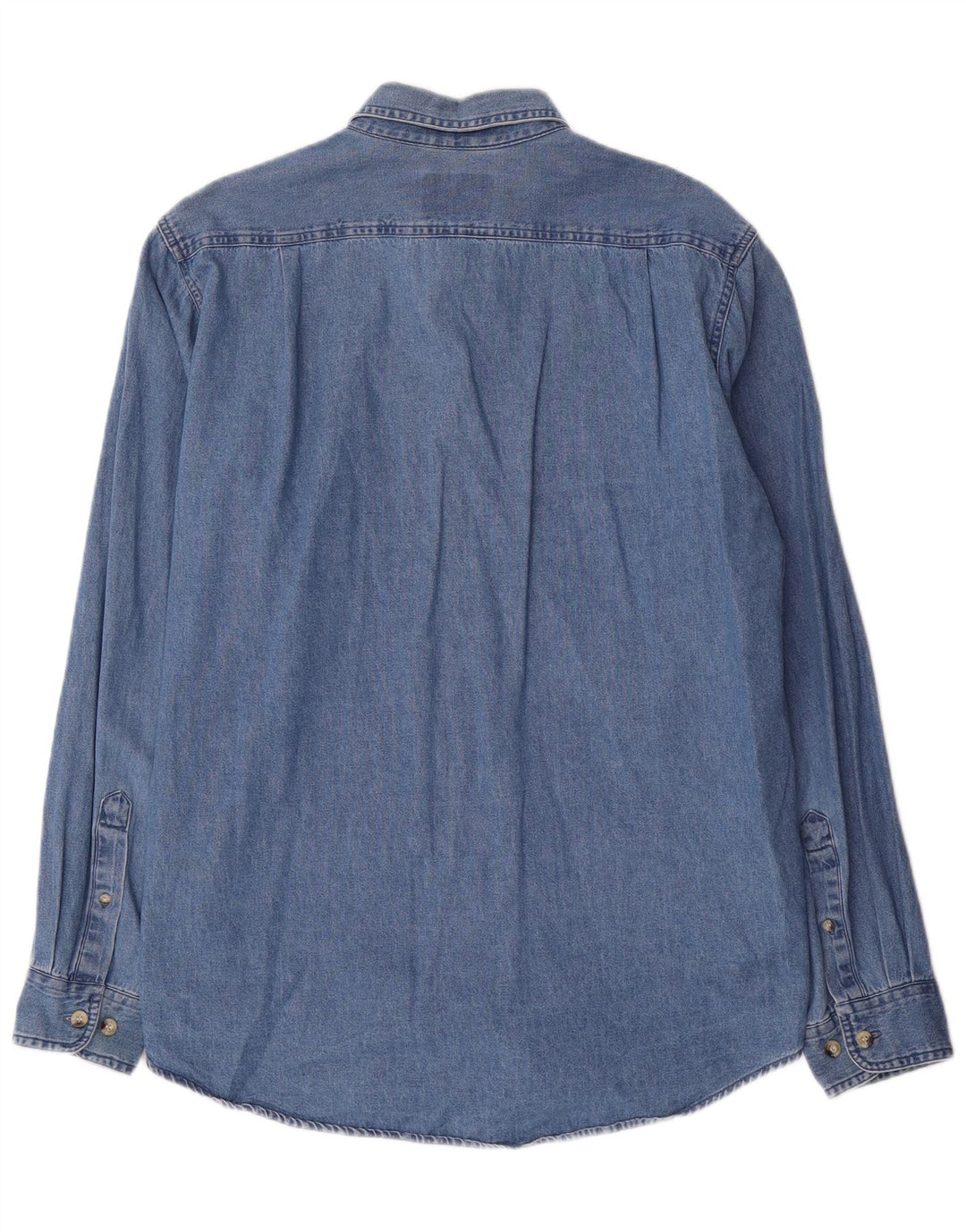 Wrangler denimskjorte til mænd, stor blå bomuld