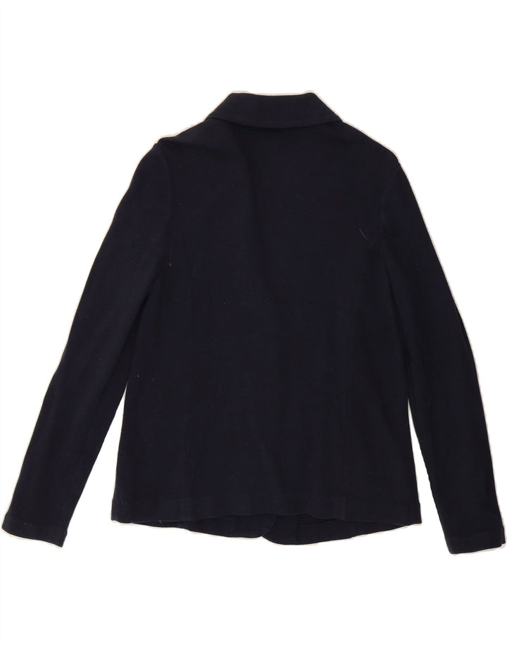LAURA ASHLEY Womens 3 Button Blazer Jacket UK 14 Medium Navy Blue Cotton Vintage Laura Ashley and Second-Hand Laura Ashley from Messina Hembry 