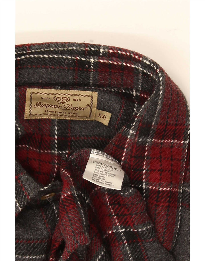European Project Herre flannelskjorte 2XL Grå ternet akryl