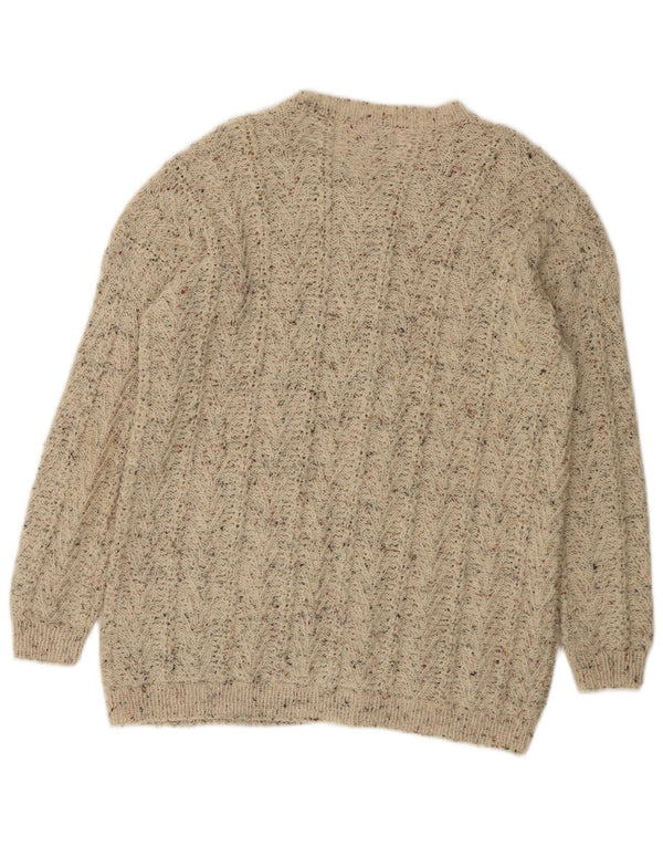 Vintage dame cardigan sweater UK 16 Large Beige Flecked