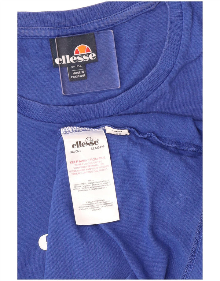 Ellesse Herre Grafisk T-Shirt Top XL Blå Bomuld