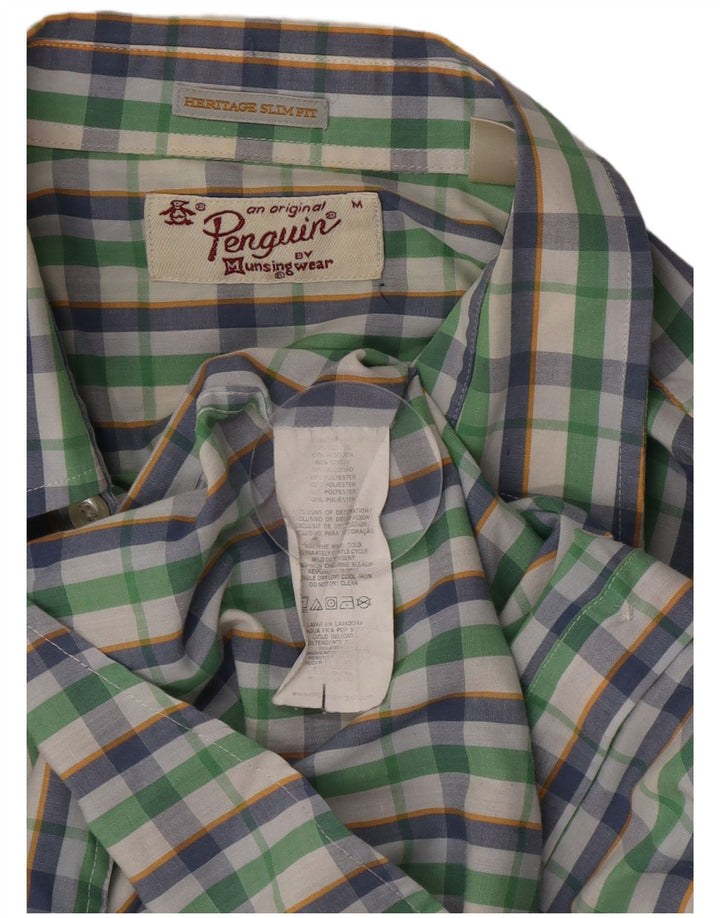 Penguin Heritage Slim Fit skjorte mellemgrøn ternet bomuld