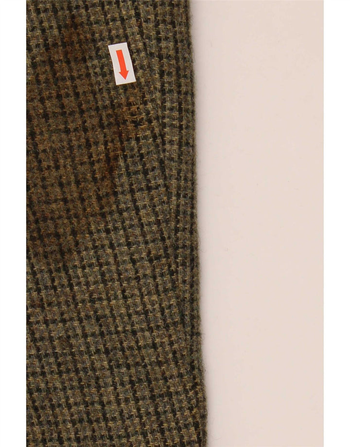 Jack Wills Dame 3 Button Blazer Jacket UK 10 Small Khaki Houndstooth Wool