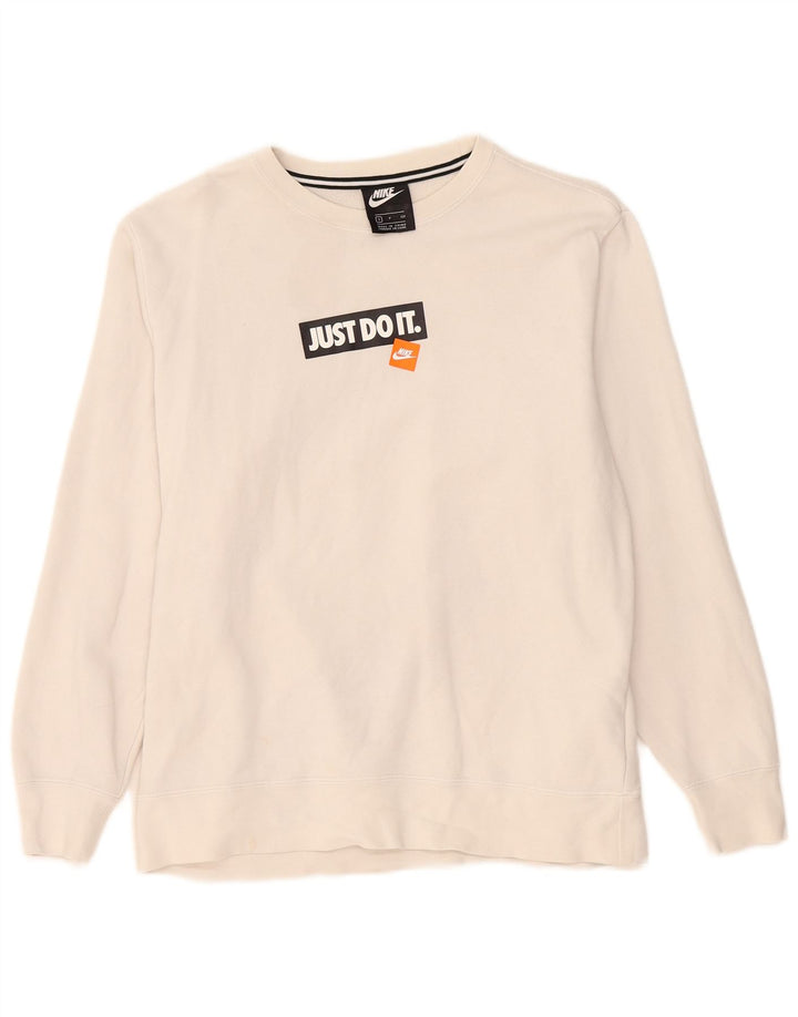 Nike grafisk sweatshirt til mænd, lille hvid bomuld