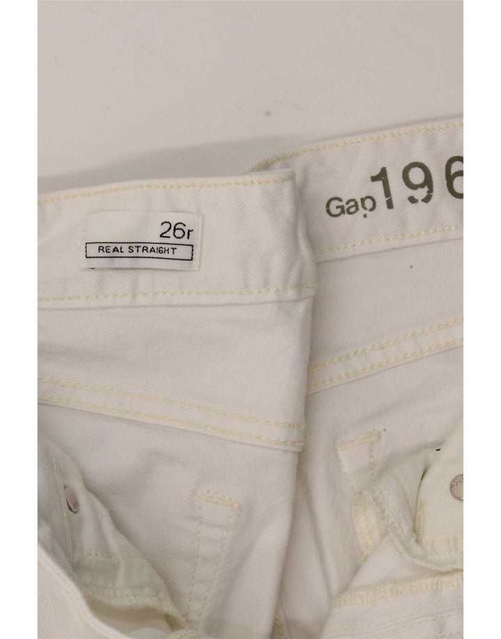 Gap lige damejeans W26 L27 hvid bomuld