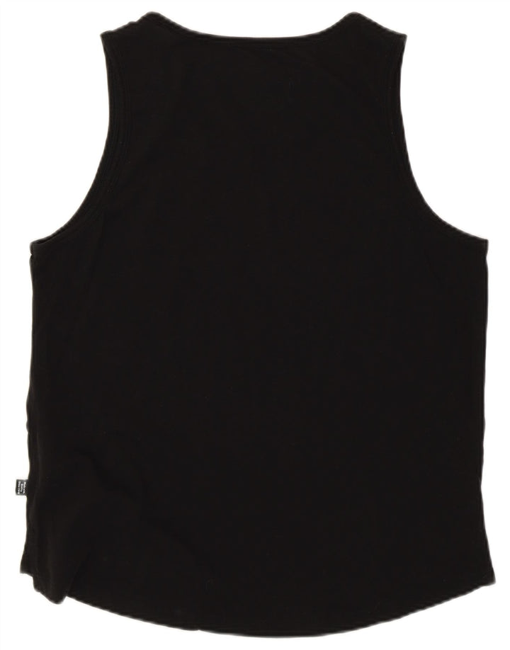 Adidas Dame Grafisk Vest Top UK 14 Medium Sort Bomuld