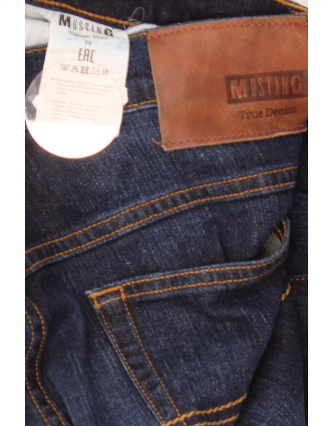 Mustang Herre Denim Shorts W35 Large Navy Blue Bomuld
