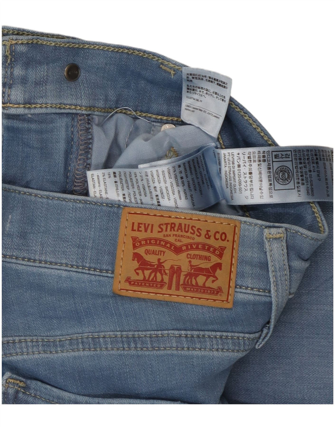 Levi's Dame 314 Shaping Straight Jeans W27 L32 Blå Bomuld