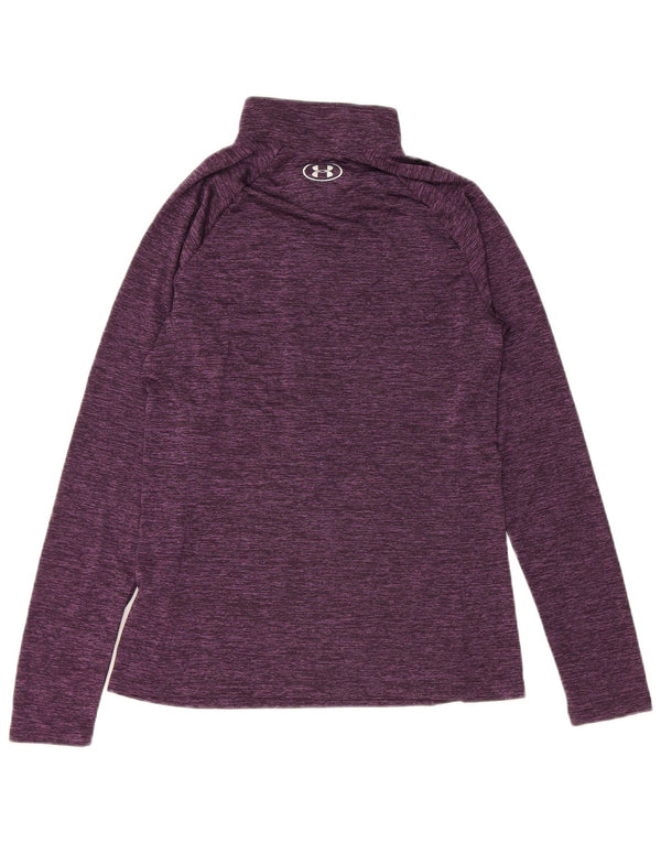 Under Armour Womens Heat Gear Pullover Tracksuit Top UK 12 Medium Purple