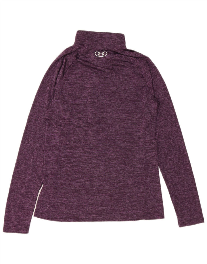 Under Armour Dame Heat Gear Pullover Træningsdragt Top UK 12 Medium Lilla