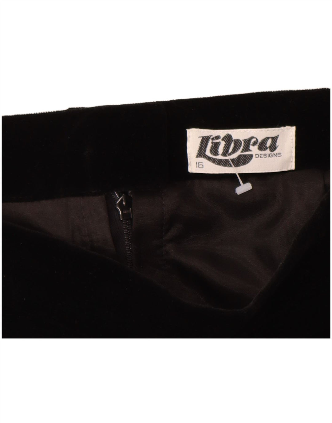 LIBRA Womens High Waist Velvet Pencil Skirt UK 16 Large W28 Black Bomuld