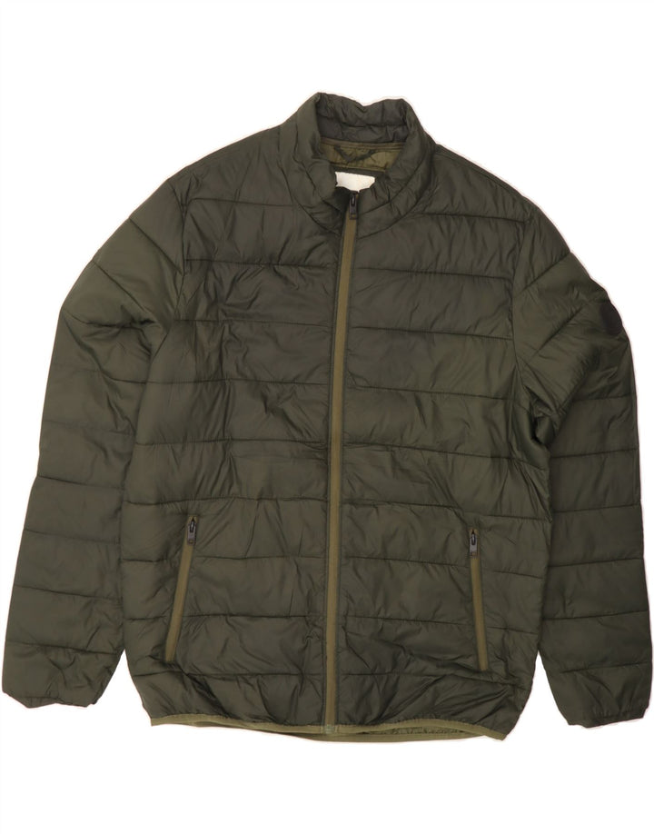 JACK & JONES Mens Padded Jacket UK 42 XL Khaki Vintage Jack & Jones and Second-Hand Jack & Jones from Messina Hembry 
