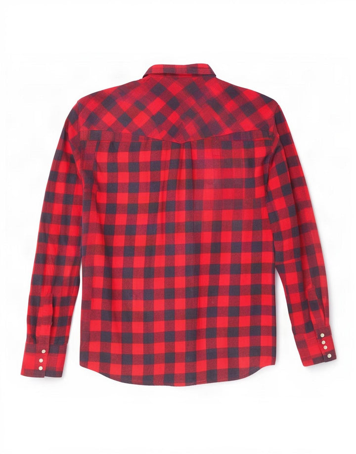 Wrangler Herre Flanelskjorte Medium Rød Gingham Bomuld